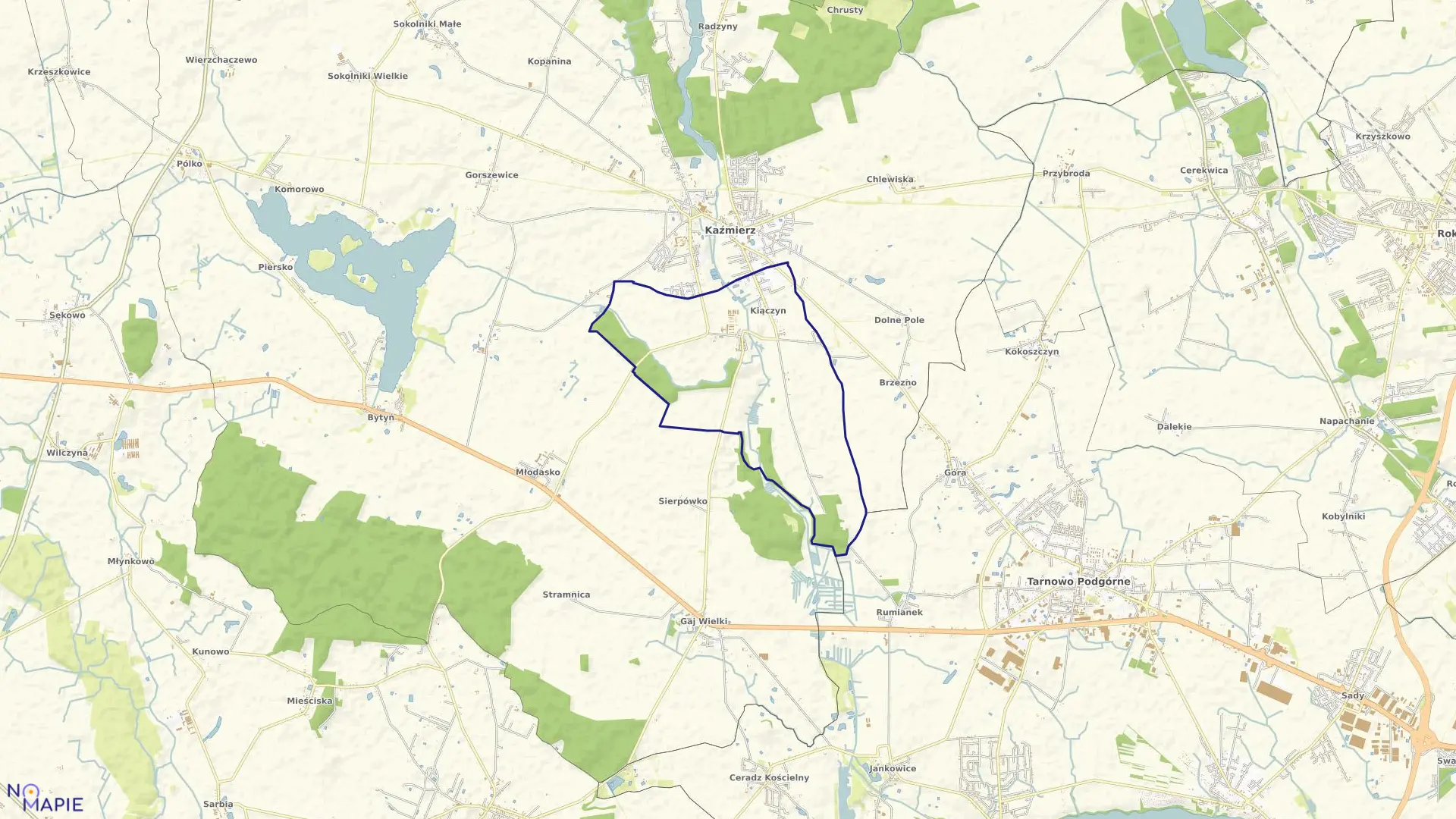 Mapa obrębu KIĄCZYN w gminie Kaźmierz